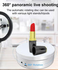 Herxsin Electric Rotating Display Stand 360 Degree Motorized Turntable With Usb Power Cable showcasing red lipstick for photography.