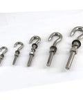 12 Piece M6 Stainless Steel Eye Bolts Kit With Nuts And Washers, Long Shank Threaded Rod Round Hook Eyelets For Indoor And Outdoor Use, Rust Resistant Fasteners Built To Last For Heavy Duty Jobs, five sizes