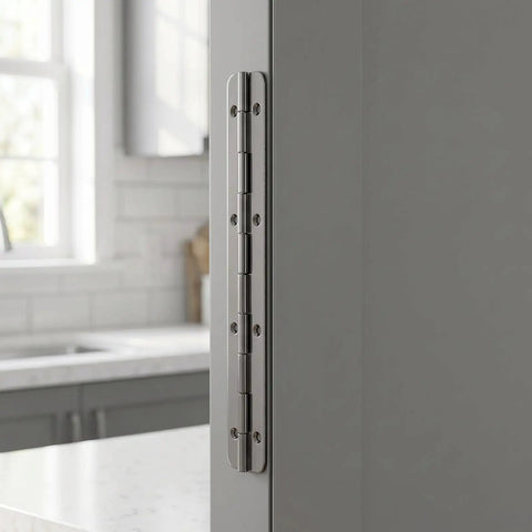 2 Pack Beefy Continuous Piano Hinges 5 By 0.7 Inch Stainless Steel Heavy Duty Hinges With Pre Drilled Holes For Cabinets Mailboxes Doors