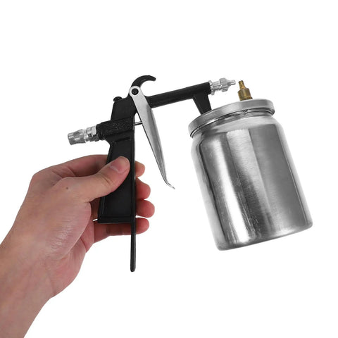 High Performance Pneumatic Paint Sprayer With High Atomization For Cars Furniture Doors And Garden Slick Finish Rapid Painting Tool held in hand.