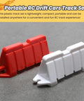 Red and white plastic barriers from 120 Piece RC Car Racing Track Drift Barriers Set For Drifting Practice Durable Plastic Obstacles
