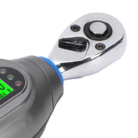 Digital Torque Wrench 1/4 Inch CRV Steel High Precision Electric Driver For Automotive And Bike Maintenance 13-265 Lb-In close-up of head and button features.