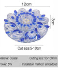 Solid 10 Pack Of 4 Inch 5W Led Crystal Downlights With Sleek Baffle Trims For Kitchens And Living Rooms Bringing Big Bright Warm White Glow No Sweat Recessed Installation And Top Tier Energy Savings, crystal baffle trim with blue accents.