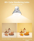 Straight Forward Top Notch GU10 Led Bulbs 4 Watt 350 Lumen 2700K Soft White Non Dimmable Track And Recessed Lighting Bulbs showcasing CRI comparison.