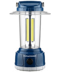 Rechargeable LED Camping Lantern With Beast 2000 Lumen Brightness 360 Degree Beam, blue, close-up view.