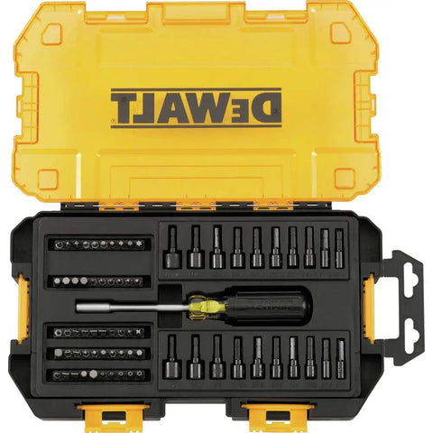 71-Piece Screwdriver Bit Set With Nut Drivers, Lockable Stacking Case, Transparent Lid, ANSI Certified Bits, Vinyl Grip Multi Grip Driver