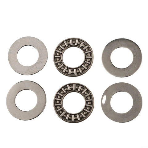 Thinking Process: AXK1528 thrust needle roller bearing set with hardened steel washers, top view, for heavy load support