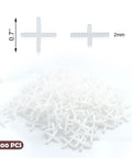 300 Pack 2mm Cross Tile Spacers for Wall and Floor Tiling Precise Spacing Durable Plastic Tile Locator Leveling Slab Spacers