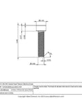 Technical drawing of a titanium socket head cap screw, 2-56 x 3/8 inch size, showing dimensions and specifications.