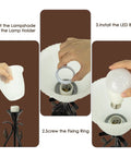Step-by-step assembly of Set Of 2 Touch Control Table Lamps With 3 Way Dimmable Torchiere Lighting, Dual USB Charging Ports.
