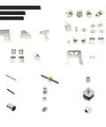 various components including aluminum profiles, connectors, and mechanical parts for Beefy 2020 And 40 Millimeter Aluminum Profile Frame Kit.