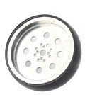100mm Metal Robot Wheel with Neoprene Tire for Industrial Robots and RC Cars, 8mm Bore, Beefy Hub for Dually Axles, Grippy Traction