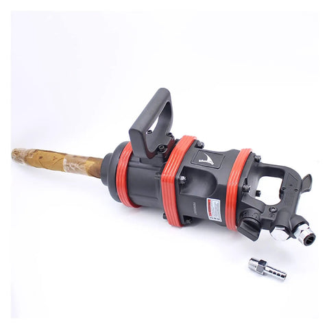 High Output 3600Nm Heavy Duty Air Impact Wrench 1 Inch Drive Pneumatic Punch Tool with a black and red design for automotive use.