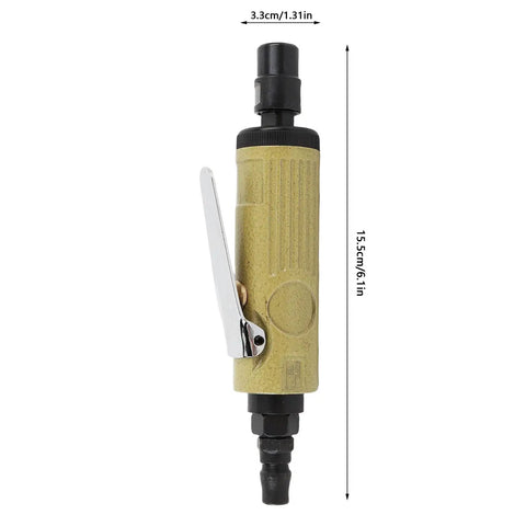Heavy Duty Straight Pneumatic Die Grinder Built Tough With Machined Steel Core Shop Ready For Job Site Grinding Tasks And Top Shelf Finish Work Every Single Day, detailed view of tool used for grinding.
