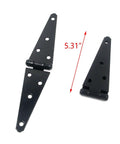 Iron Strap Gate Hinges Five Point Three One Inch Black Pack Of Four With Mounting Screws for Doors Sheds and Gates.