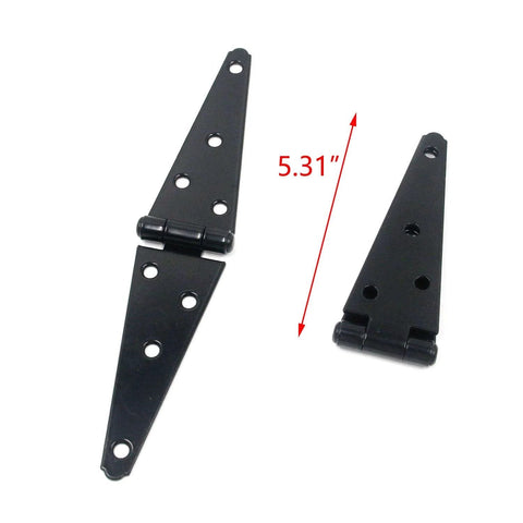 Iron Strap Gate Hinges Five Point Three One Inch Black Pack Of Four With Mounting Screws for Doors Sheds and Gates.