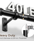 Heavy Duty 1 Inch Curtain Rod For Windows And Patio - Adjustable Telescoping Steel Rod With Wall Or Ceiling Mount