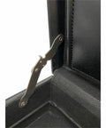 Close-up of the secure combination lock mechanism inside the Premium Black Expanding Document Portfolio With Secure Combination Lock And Roomy File Compartments Slick Vinyl Business Carry Case Built Different For Office Grind And Reliable Everyday Commutes.