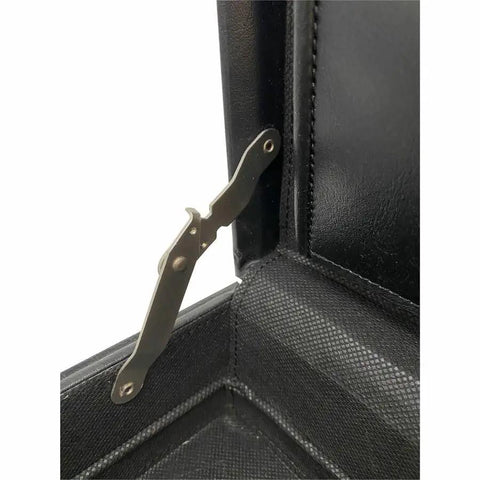 Close-up of the secure combination lock mechanism inside the Premium Black Expanding Document Portfolio With Secure Combination Lock And Roomy File Compartments Slick Vinyl Business Carry Case Built Different For Office Grind And Reliable Everyday Commutes.