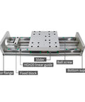 Beefy Pro Grade Ball Screw Nut Travel Table for HGR20 Linear Guide SFU1610 CNC Router 700mm Travel with detailed labels
