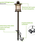 8 Pack Low Voltage LED Landscape Lighting Kit For Outdoor Yard Shine, 12V To 15V Pathway with die-cast aluminum path light