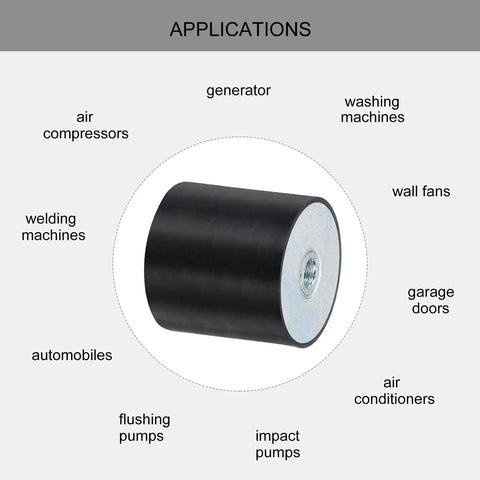 60 X 60mm Female Rubber Mount With M12 Thread, Sweet Vibration Isolator For Heavy Machinery, used in generators and air compressors.