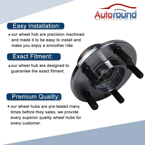 Front Wheel Hub And Bearing Assembly For RWD Dodge Charger 2006 To 2014 Challenger 2008 To 2014 Magnum 2005 To 2008 And Chrysler 300 2005 To 2014, 5 Lug, ABS Compatible, Ride Ready Drop In Replacement with easy installation guidelines