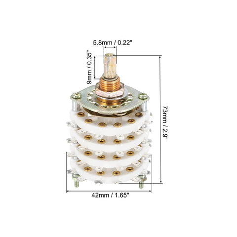 4 Pole 8 Position Rotary Switch Set With 4 Deck Band Selector For TV Radio Home Electronics And Industrial Gear Pack Of 3
