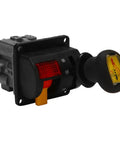 Cab Mounted Proportional Control Valves With PTO Switch for heavy-duty dump tipper system, showing a detailed control switch.