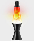 Triple Color Change Lava Lamp With Dynamic Blob Effects, 14.5 Inch Tall Aluminum Base And Cap, 25W Bulb Included, Classic Vintage Liquid Motion Lamp With Multi Colored Swirls For Living Room Or Desk Vibe, showing colorful swirls.