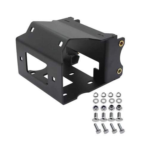 Heavy Duty ATV Winch Mount for Sport ATVs With 2000 to 3600 Lb Winch Capacity, black steel mounting plate for trail use