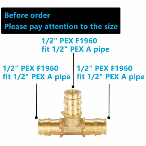Half Inch Pex A Brass Tee Fitting Expansion Tee For Water Oil And Gas Systems 10 Pack Pro Grade Heavy Duty Tubing Connector
