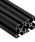Two Piece 4040 Aluminum Extrusion Profiles Six Inch Linear Rail Slick T Slot Anodized Finish showing black aluminum rails.