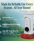 Smart Solar Pro Hummingbird Feeder With Camera And AI Bird Identification 2K Video Capture 5MP Photos Outdoor Hanging Bird Feeder Perfect Gift For Backyard Bird Watching Fans