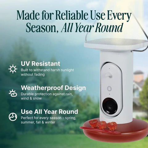 Smart Solar Pro Hummingbird Feeder With Camera And AI Bird Identification 2K Video Capture 5MP Photos Outdoor Hanging Bird Feeder Perfect Gift For Backyard Bird Watching Fans