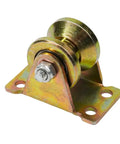 Premium V Groove Wheel Pack And Sliding Gate Casters Crafted From Heavy Gauge Steel For Rock Solid Track Guidance With Top Shelf Durability And No Sweat Installation, close-up of V groove caster.