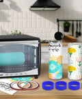 Heavy Duty Sublimation Silicone Wraps For 20 Oz Skinny Tumblers with heat press, transfer tapes, and reusable silicone rings