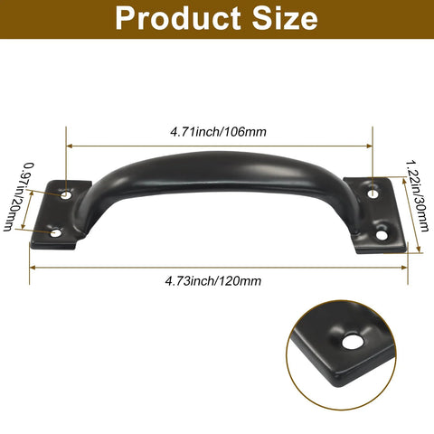 5 Inch Black Vintage Cabinet Handles Bow Pulls For Dresser Cabinet Cupboard And Suitcase Pack Of 4 with size dimensions shown