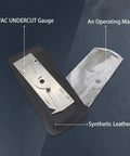 VWAC Undercut Gauge For Welders Stainless Steel Inspection Tool Reads Bead Undercuts Pit Depth Misalignment And Porosity Size In Inches Zero To One Quarter Inch Increments Per Inch Porosity Check, stainless gauge on leather case