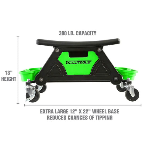 Heavy Duty Rolling Workbench And Creeper Seat For Auto Repair, A Garage Must Have Mechanics Stool With Wheels, No Tip Stability