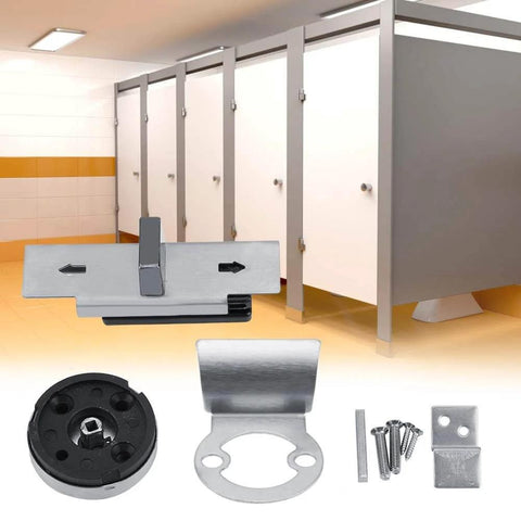 Public Restroom Privacy Door Bolt With Engaged Vacant Indicator And Zinc Alloy Handle, clear red green status, office stalls