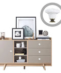 Retro Porcelain Cabinet Knobs And Drawer Pulls Set White Ceramic Kitchen Hardware for Cabinets Dressers Closets Cupboards Easy One Hole Install 8 Piece on wooden cabinet
