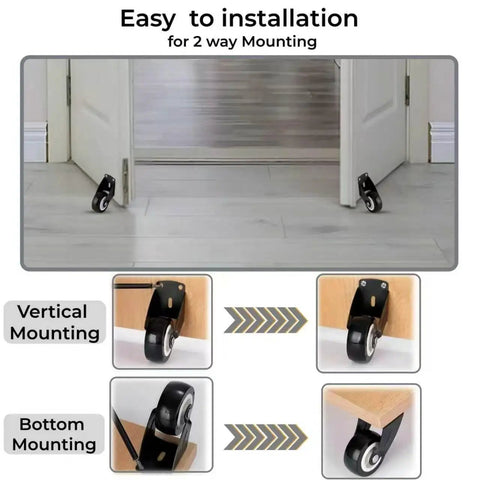 Two Inch Gate Support Rollers Anti Sag Door Bottom Casters Carbon Steel Mount Kit For Wood Fence Panels installation examples