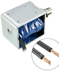 DC 12V 60N 10mm Stroke Pull Type Open Frame Solenoid Electromagnet For Precise Linear Motion With Plunger Spring Return Low Heat Rise JF 1050 Industrial Grade Build For Durable Automation Projects With High Repeatability And Long Life, metal housing and cable ends