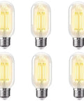 E26 LED Filament Bulb 4W Equal 40W Non Dimmable Transparent Antique Clear Edison Tubular Light Bulb 2700K Warm White 450 Lumens