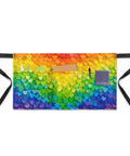 Rainbow Hearts 3 Pocket Waist Short Apron Waterproof Oil Resistant Half Apron For Restaurant Waitstaff Coffee Shops Barbers