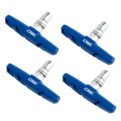 V Brake Pad Set For 70mm Bicycle Brakes 2 Pairs Universal Shoes Left And Right No Noise No Skid Durable Rubber Sand Guard Slots