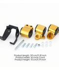 Tough As Nails Aluminum Alloy Engine Mount Bracket With Precision Cut Bolt On Hardware For Rock Solid Stability And Zero Engine Shake Grease Monkey Approved For Weekend Builds showing three gold engine mounts and black hardware.
