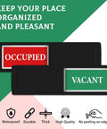 Easy Read Vacant Occupied Door Sign For Home Office Bathroom Restroom Hotel Hospital No Fuss Privacy Indicator With Magnetic Slider Non Scratch Durable Bold Black Text On Clear Colored Label