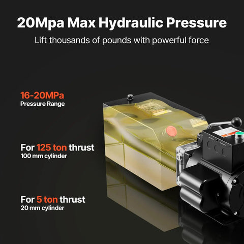 15 Quart Beefed-Up Hydraulic Pump Power Unit For Dump Trailers 220V AC Single Acting Dump Trailer Lift 3200 PSI Max 1.7 GPM Flow Heavy Duty Hydraulic Pump For Dump Trailers And Car Lifting